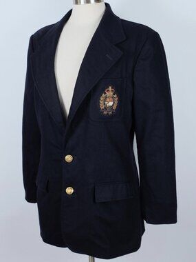 Vintage Ralph Lauren Purple Label Collection jacket sz 12 black crest